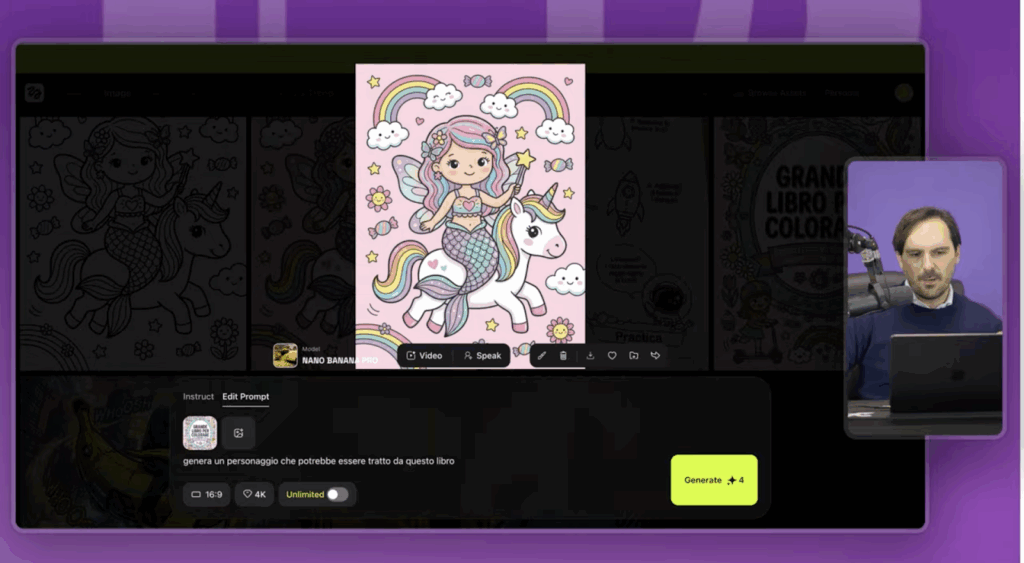 Immagini da colorare generate con Nano Banana Pro