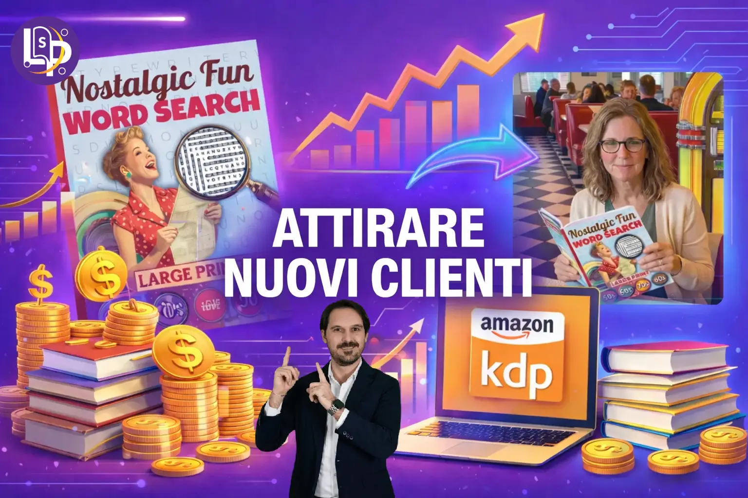 Rappresentazione del concetto di Attirare nuovi clienti su Amazon KDP