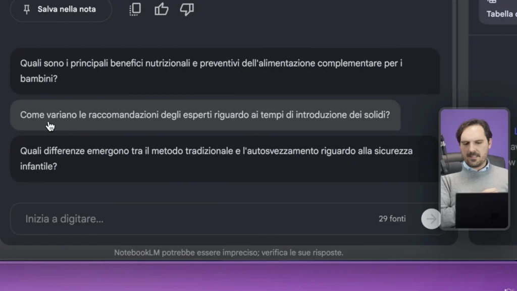 Come importare i riferimenti da NotebookLM