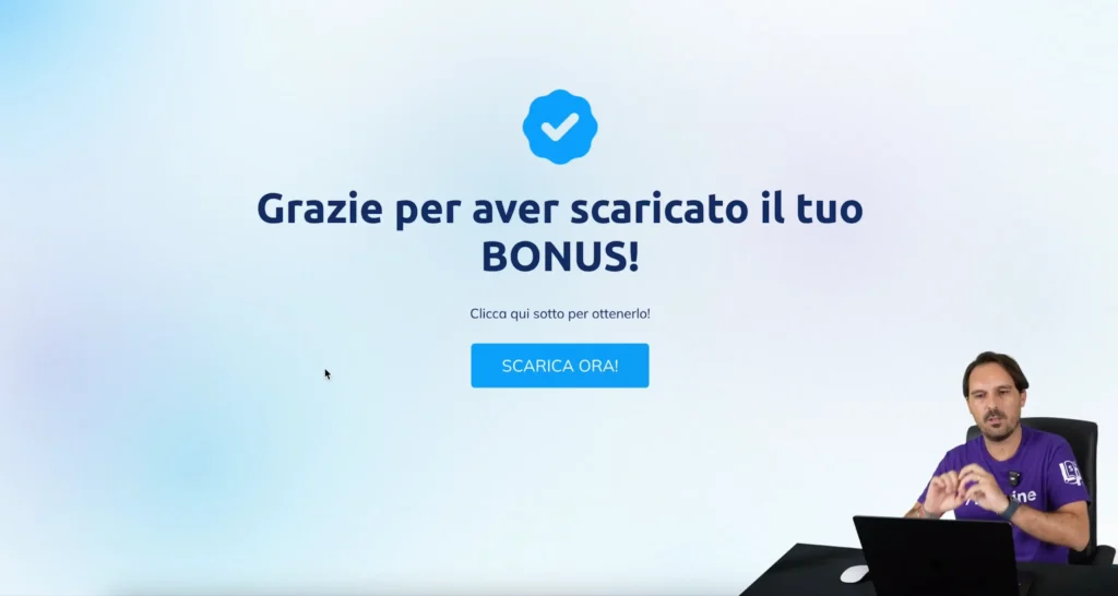 Esempio di Thank You Page gratis
