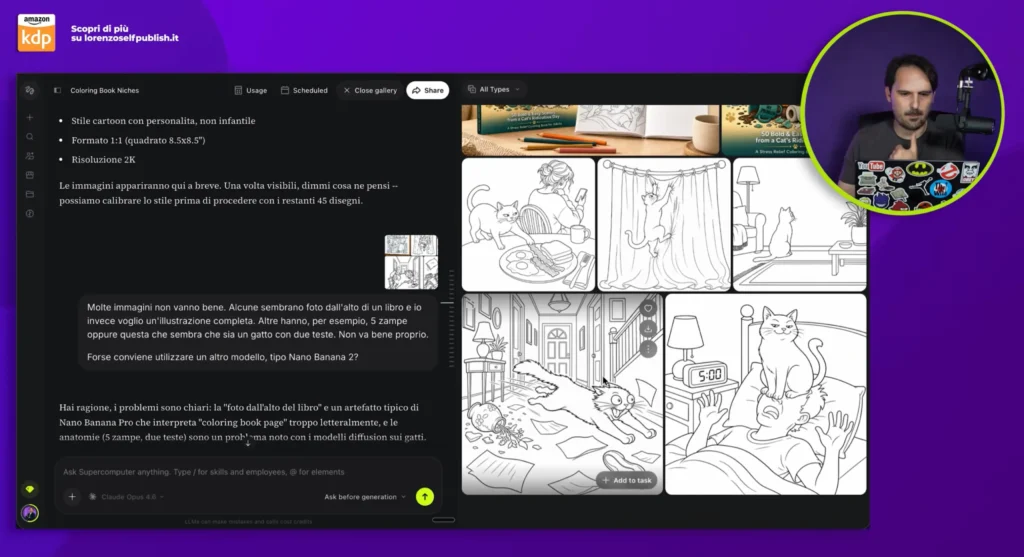Esempio dei disegni che puoi ottenere per i tuoi libri con Higgsfield Supercomputer